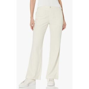 NIA THE LABEL LINEN BLEND TAN SLIGHT FLARE LEG PANAMA TROUSER PANTS EUC SIZE M